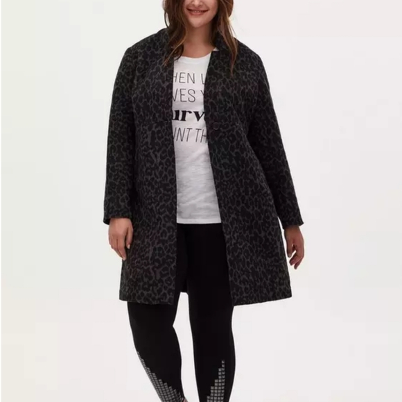 Gorgeous Plus Size 2x Torrid Animal Print Wool Coat winter jacket - Picture 3 of 11